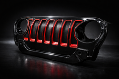 Mahindra Thar Front Grille – Seven Slot Thar Grill | Gloss Black with Red Accents