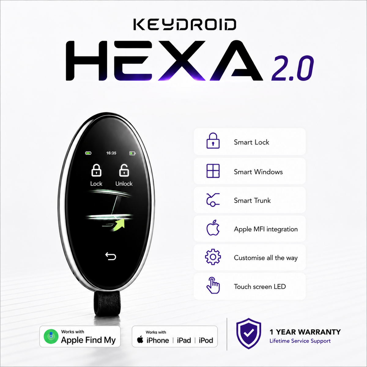 Hexa 2.0 | Keydroid Remote Smart Key