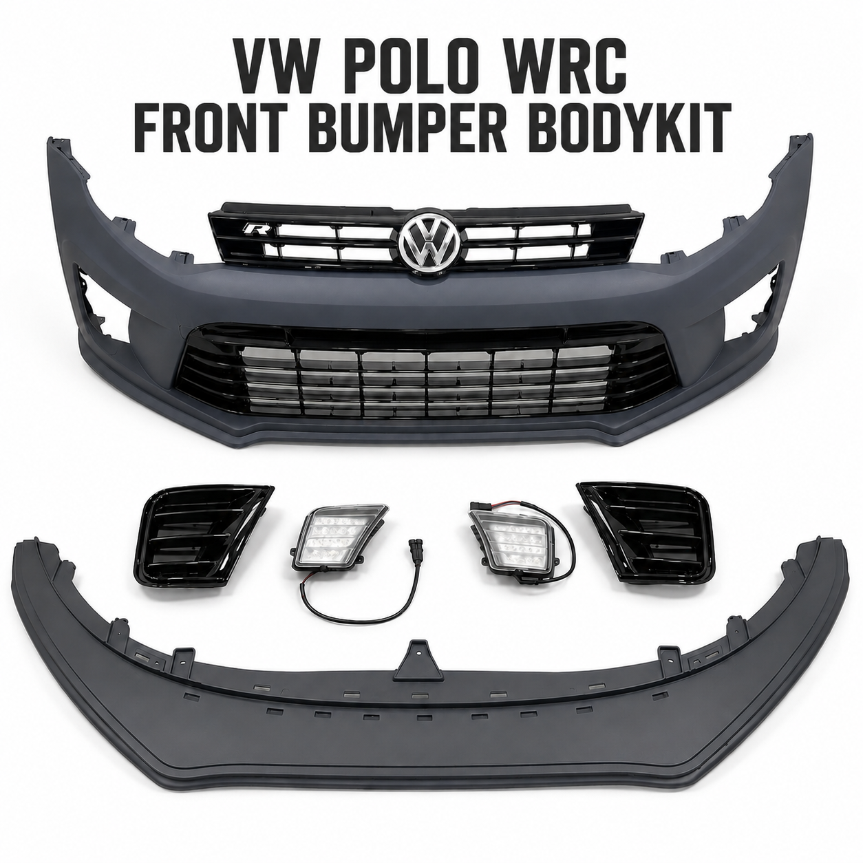 VW Polo & Vento WRC Front Bumper Body Kit with LED Fog Light